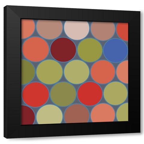 Bright Circles IV Black Modern Wood Framed Art Print with Double Matting by Grayscale