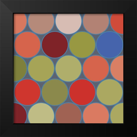 Bright Circles IV Black Modern Wood Framed Art Print by Grayscale