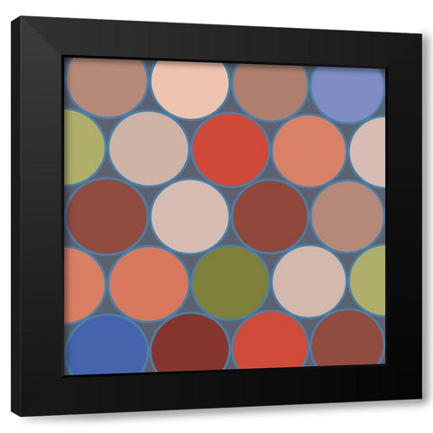 Bright Circles V Black Modern Wood Framed Art Print with Double Matting by Grayscale