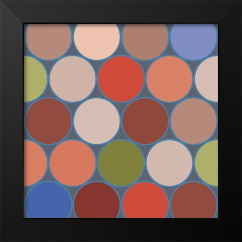 Bright Circles V Black Modern Wood Framed Art Print by Grayscale
