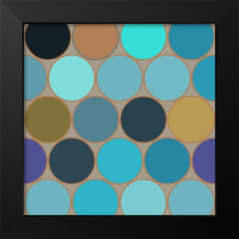 Cool Circles I Black Modern Wood Framed Art Print by Grayscale