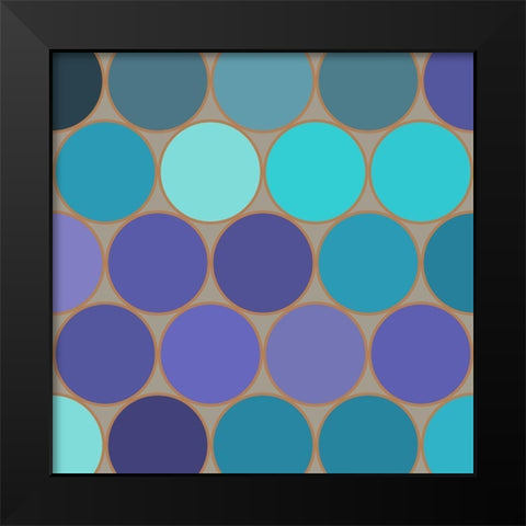 Cool Circles II Black Modern Wood Framed Art Print by Grayscale