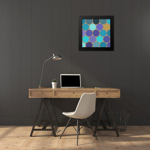 Cool Circles IV Black Modern Wood Framed Art Print by Grayscale