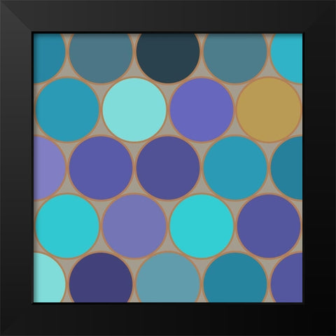 Cool Circles IV Black Modern Wood Framed Art Print by Grayscale