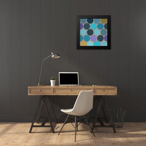 Cool Circles V Black Modern Wood Framed Art Print by Grayscale