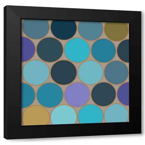 Cool Circles V Black Modern Wood Framed Art Print with Double Matting by Grayscale