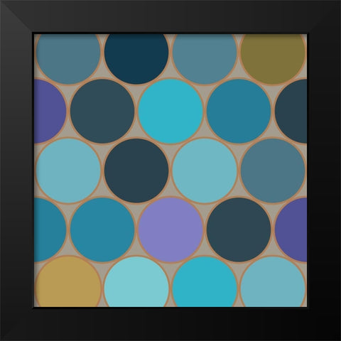 Cool Circles V Black Modern Wood Framed Art Print by Grayscale