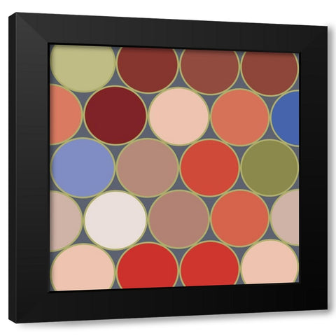 Bright Circles VI Black Modern Wood Framed Art Print with Double Matting by Grayscale