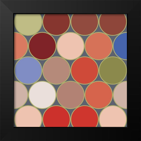 Bright Circles VI Black Modern Wood Framed Art Print by Grayscale