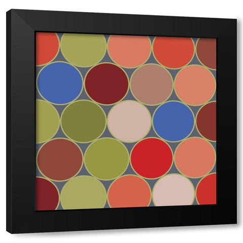 Bright Circles VII Black Modern Wood Framed Art Print with Double Matting by Grayscale