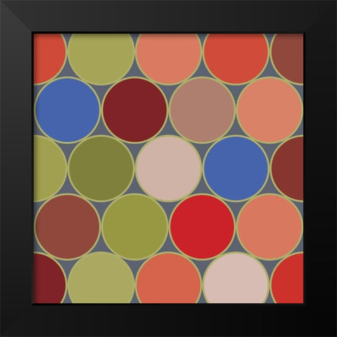 Bright Circles VII Black Modern Wood Framed Art Print by Grayscale
