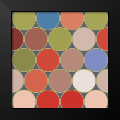 Bright Circles VIII Black Modern Wood Framed Art Print by Grayscale
