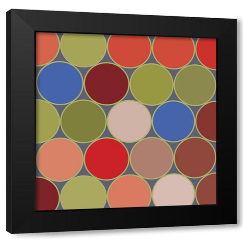 Bright Circles IX Black Modern Wood Framed Art Print with Double Matting by Grayscale