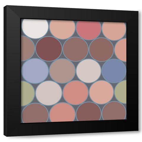 Soft Circles I Black Modern Wood Framed Art Print with Double Matting by Grayscale