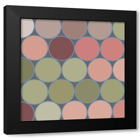 Soft Circles II Black Modern Wood Framed Art Print with Double Matting by Grayscale