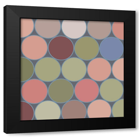 Soft Circles IV Black Modern Wood Framed Art Print with Double Matting by Grayscale