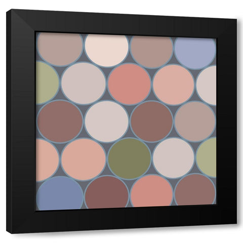 Soft Circles V Black Modern Wood Framed Art Print by Grayscale