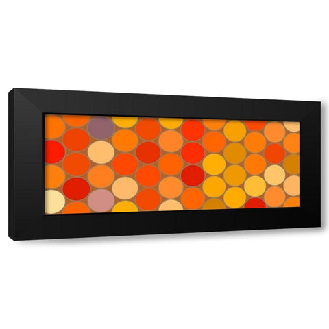 Warm Circles I Black Modern Wood Framed Art Print with Double Matting by Grayscale