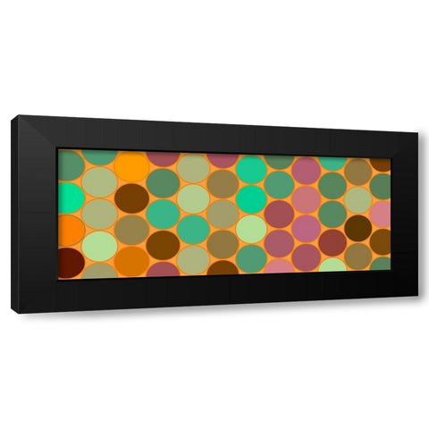 Green Circles I Black Modern Wood Framed Art Print with Double Matting by Grayscale