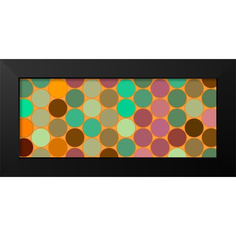 Green Circles I Black Modern Wood Framed Art Print by Grayscale