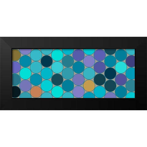 Cool Circles VII Black Modern Wood Framed Art Print by Grayscale