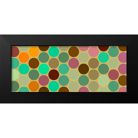 Green Circles II Black Modern Wood Framed Art Print by Grayscale