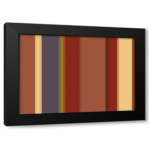 Warm Stripes X Black Modern Wood Framed Art Print with Double Matting by Grayscale