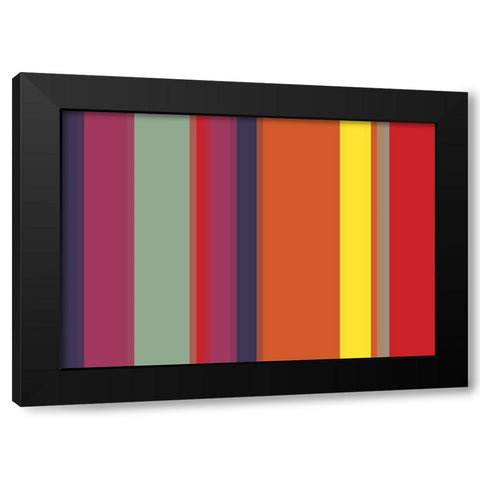 Bright Stripes VII Black Modern Wood Framed Art Print with Double Matting by Grayscale