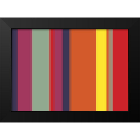Bright Stripes VII Black Modern Wood Framed Art Print by Grayscale