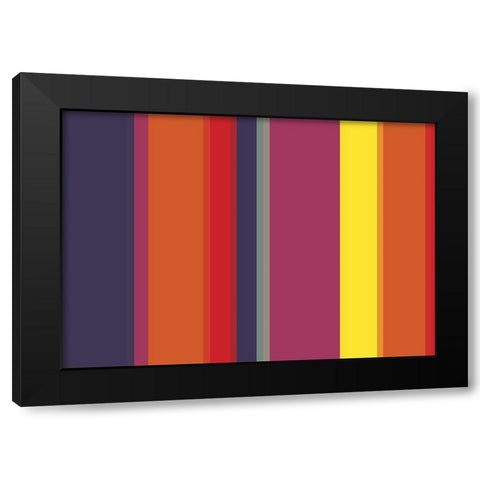 Bright Stripes IX Black Modern Wood Framed Art Print by Grayscale