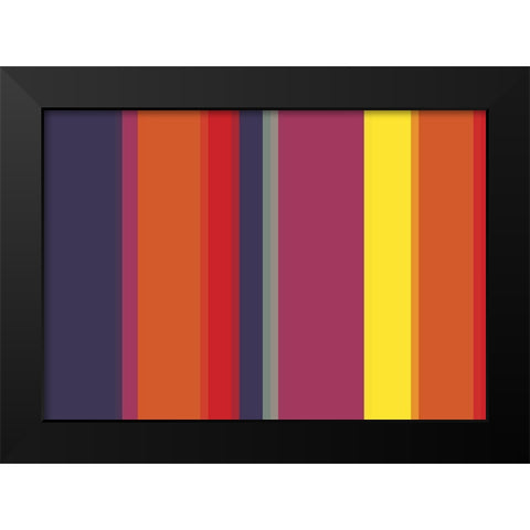 Bright Stripes IX Black Modern Wood Framed Art Print by Grayscale