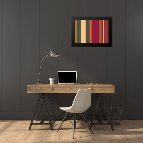 Warm Stripes XII Black Modern Wood Framed Art Print by Grayscale