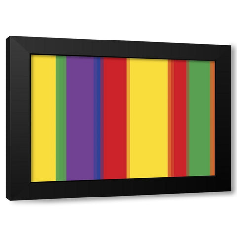 Bright Stripes XI Black Modern Wood Framed Art Print by Grayscale