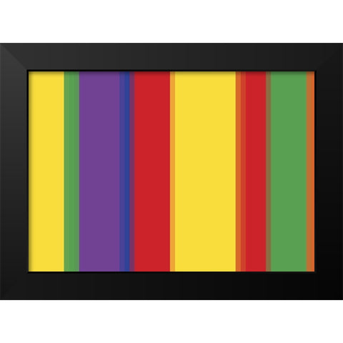 Bright Stripes XI Black Modern Wood Framed Art Print by Grayscale