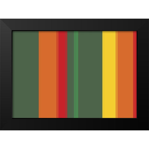 Bright Stripes XV Black Modern Wood Framed Art Print by Grayscale