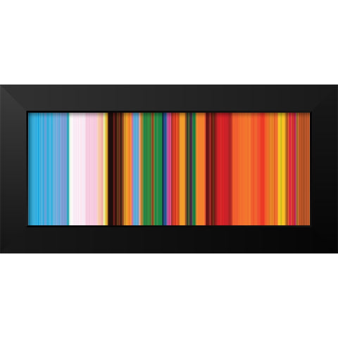 Bright Pinstripes I Black Modern Wood Framed Art Print by Grayscale