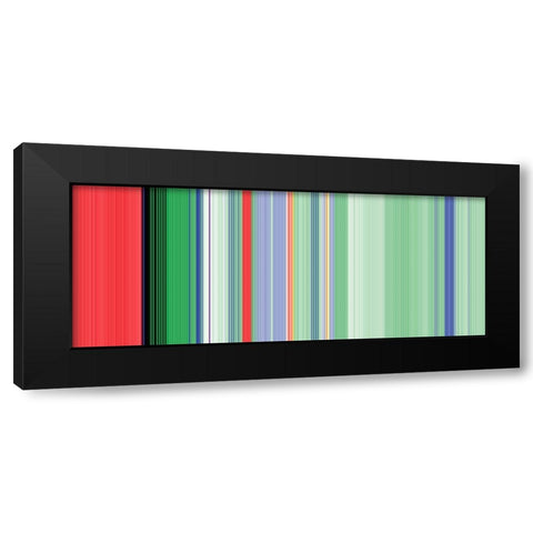 Green Pinstripes I Black Modern Wood Framed Art Print by Grayscale