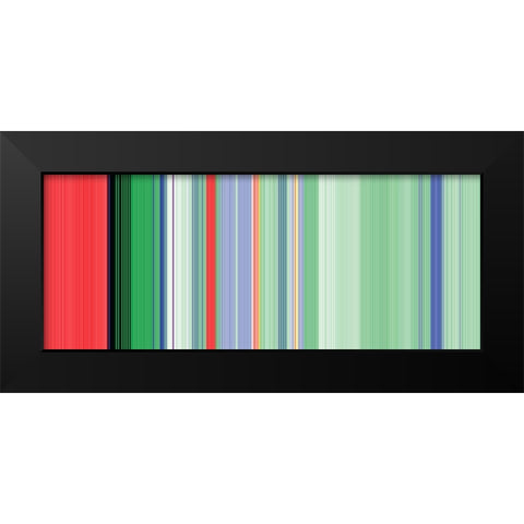 Green Pinstripes I Black Modern Wood Framed Art Print by Grayscale