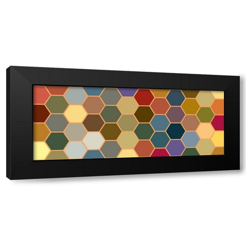 Bright Hive XXI Black Modern Wood Framed Art Print by Grayscale