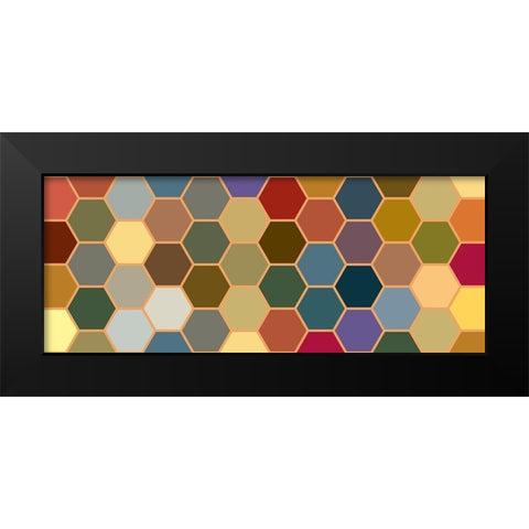 Bright Hive XXI Black Modern Wood Framed Art Print by Grayscale
