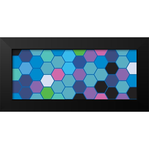Cool Hive II Black Modern Wood Framed Art Print by Grayscale