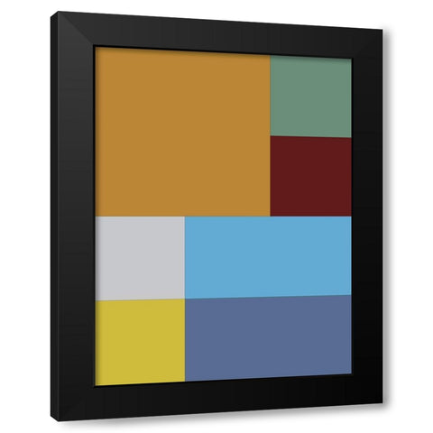 Bright Blocks III Black Modern Wood Framed Art Print with Double Matting by Grayscale