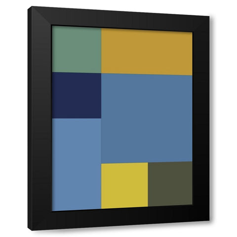 Bright Blocks IV Black Modern Wood Framed Art Print by Grayscale
