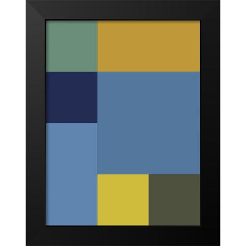 Bright Blocks IV Black Modern Wood Framed Art Print by Grayscale