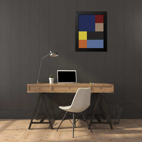 Bright Blocks VIII Black Modern Wood Framed Art Print by Grayscale