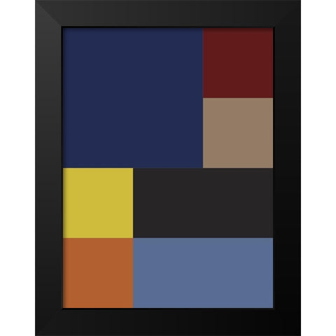 Bright Blocks VIII Black Modern Wood Framed Art Print by Grayscale