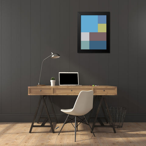 Bright Blocks XIII Black Modern Wood Framed Art Print by Grayscale