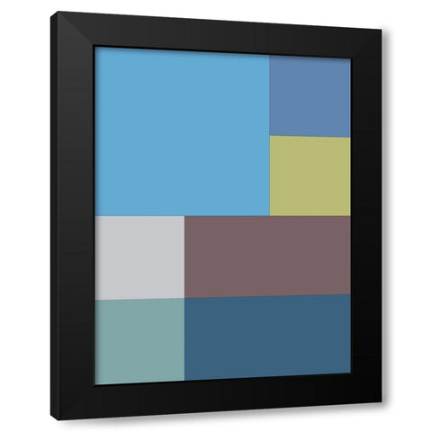 Bright Blocks XIII Black Modern Wood Framed Art Print with Double Matting by Grayscale