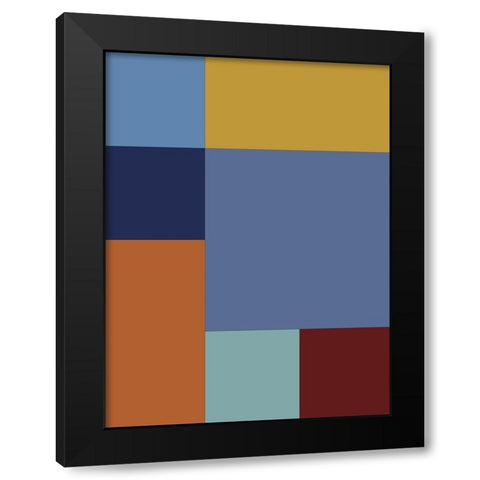 Bright Blocks XIV Black Modern Wood Framed Art Print with Double Matting by Grayscale