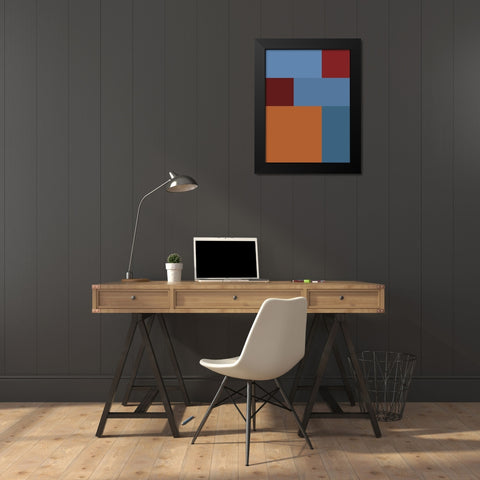 Bright Blocks XVII Black Modern Wood Framed Art Print by Grayscale